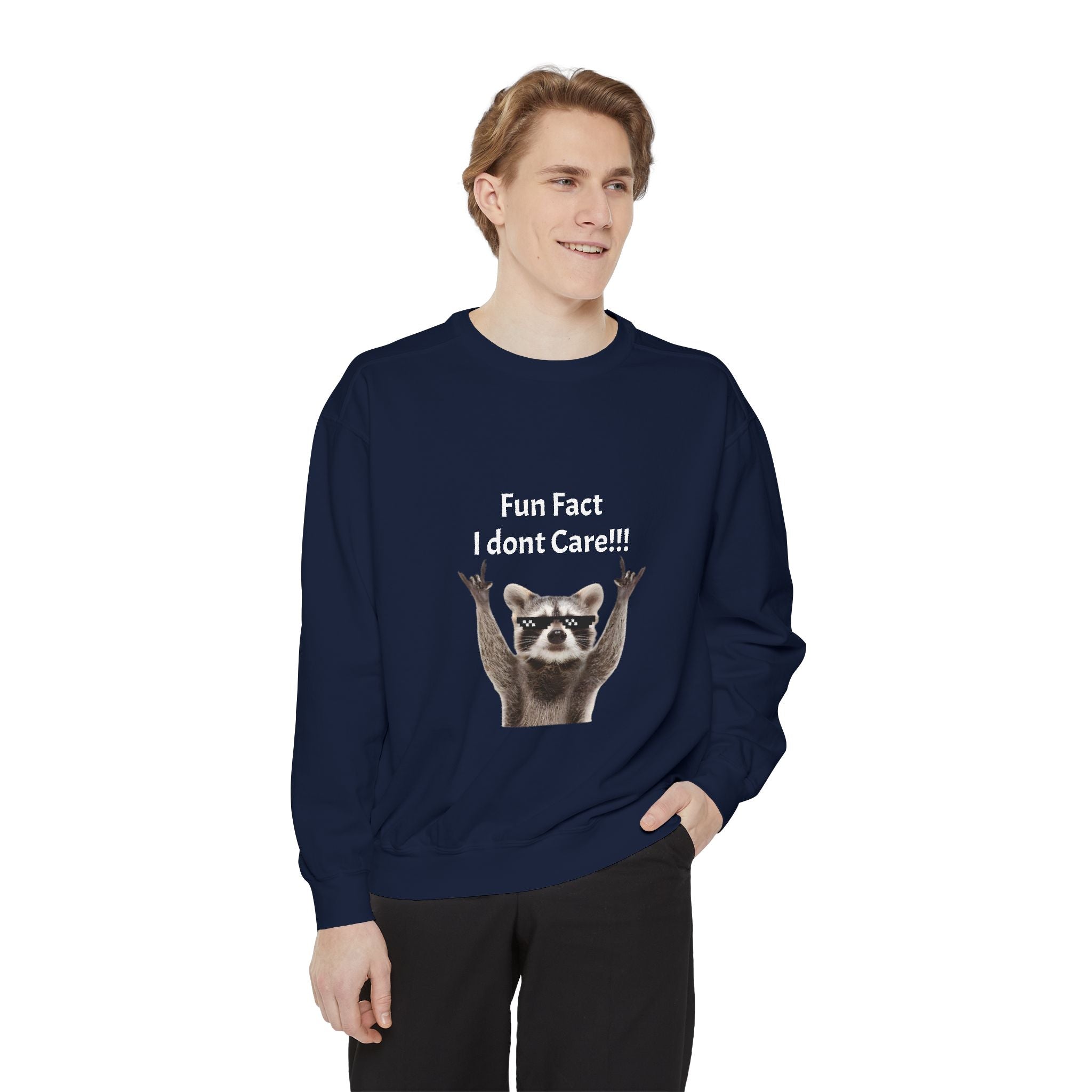 Meme Sweatshirt — Funny Graphic Garment-Dyed Sweatshirt