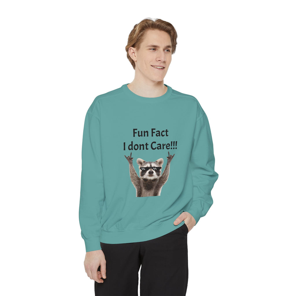 Meme Sweatshirt — Funny Graphic Garment-Dyed Sweatshirt